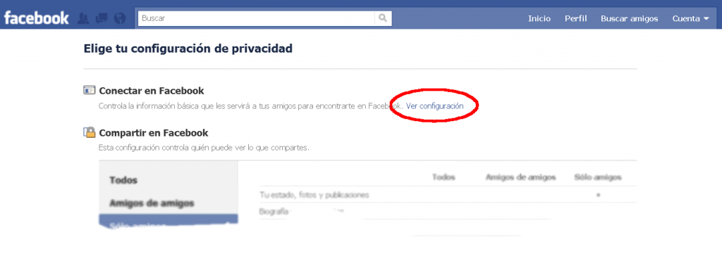 Configurando privacidad Facebook