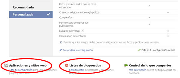 Configurando privacidad Facebook