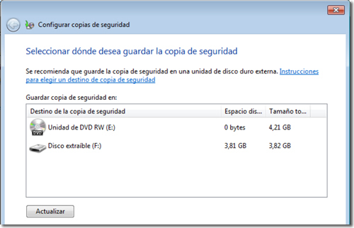 Copia seguridad Windows 7