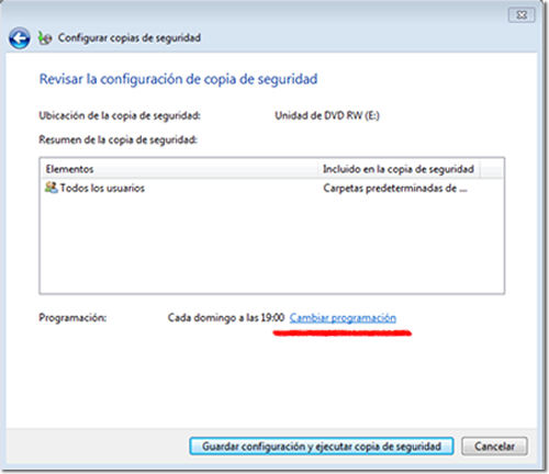 Copia seguridad Windows 7