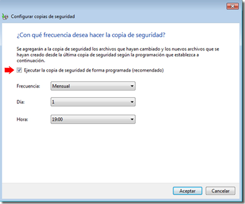 Copia seguridad Windows 7