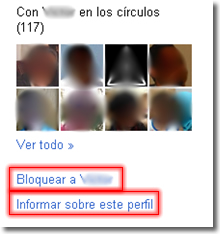 Bloquear amigo en Google