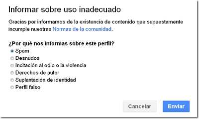 Bloquear amigo en Google