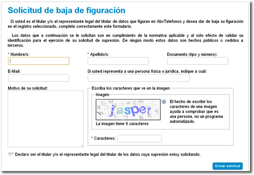 Abctelefonos y la privacidad