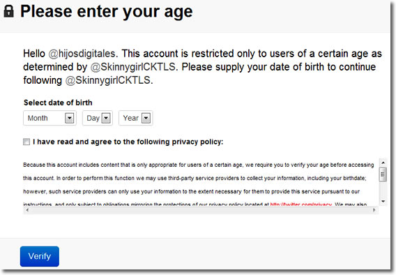 Twitter Age Screening