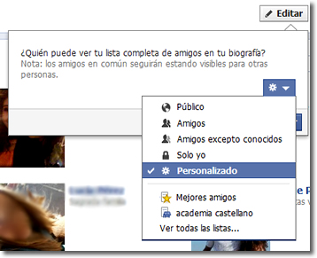 Ocultar un amigo en Facebook