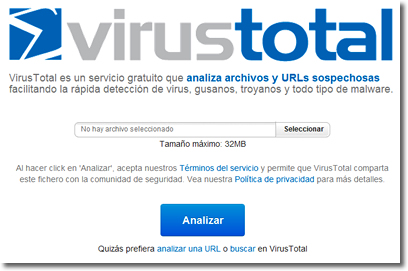 Virus Total de Google