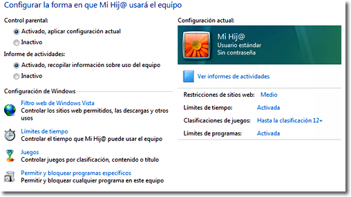 Control parental en Windows