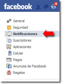 Configura las notificaciones de Facebook