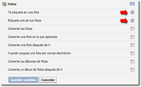 Configura las notificaciones de Facebook