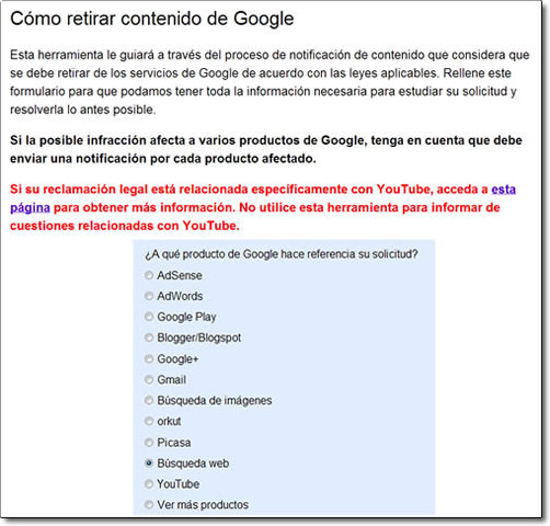 Solicitar a Google que retire información