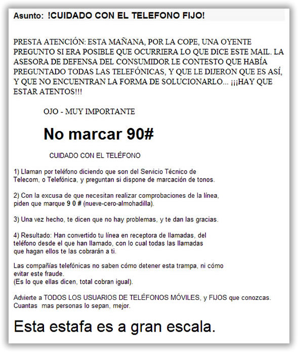 No marcar 90#