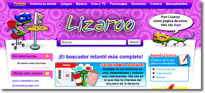 Lizaroo, un buscador para los más pequeños de la casa