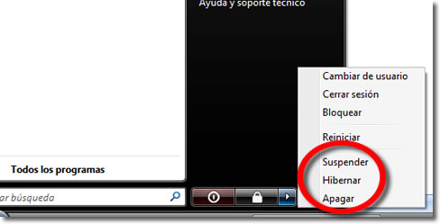Apagar, suspender o hibernar
