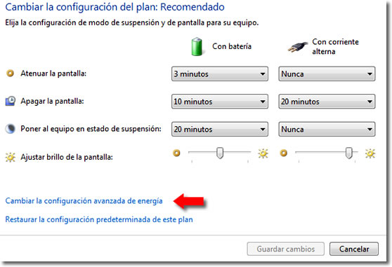 Configurar apagado en Windows