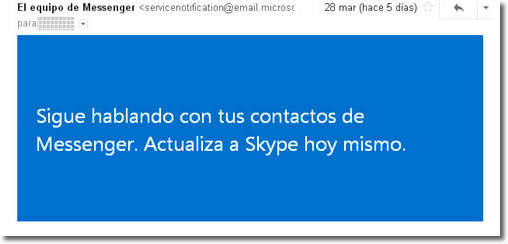 Actualizar Messenger a Skype