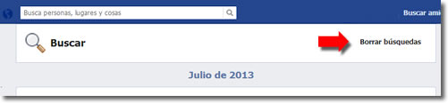 Borrar del registro de actividad las búsquedas que hacemos de Facebook
