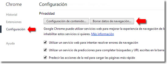 Limpiar Chrome de instalaciones no deseadas