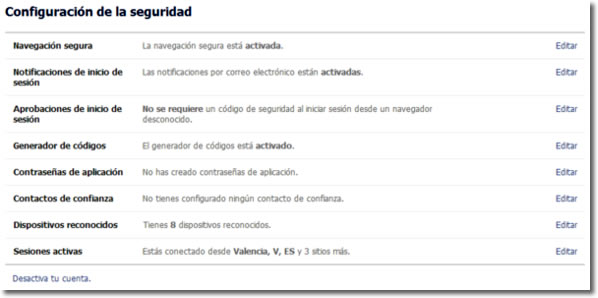 Seguridad para nuestra información en Facebook