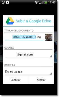 Cómo enviar vídeos por Google Drive