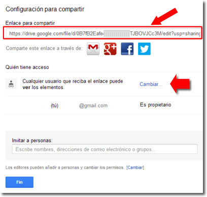 Cómo enviar vídeos por Google Drive