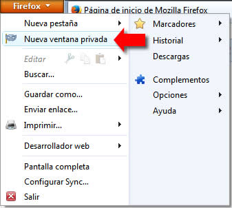 Firefox. Navegación privada