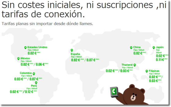 Line Call es la opción para llamar a cualquier número de teléfono