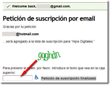 Suscripción o newsletter