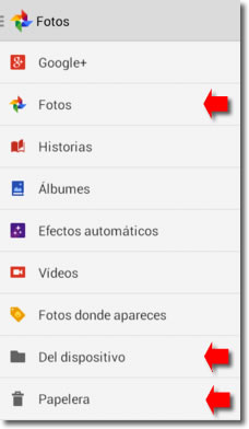 Borrar fotos en Android