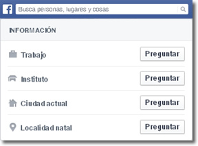 Cómo funcionan las preguntas sobre información personal en Facebook