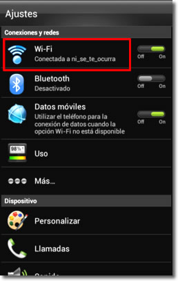 Borra conexiones wifi