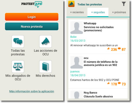 ProtestApp es la aplicación de móvil de la OCU