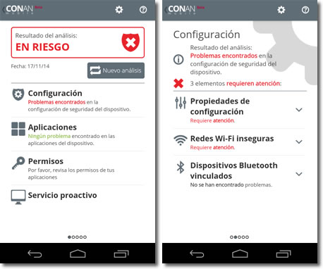 CONAN Mobile revisa y mantiene la seguridad de tu móvil Android