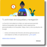 Configurar que Google no guarde nuestra actividad en la web