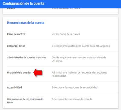 Configurar que Google no guarde nuestra actividad en la web