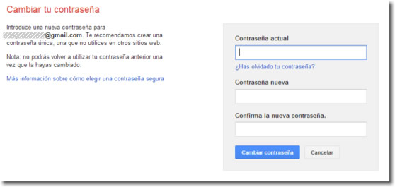 Cómo cambiar tu contraseña de acceso a Gmail