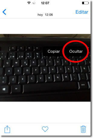 Sobre ocultar fotos y vídeos en iPhone