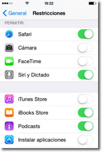 El control parental en el iPhone