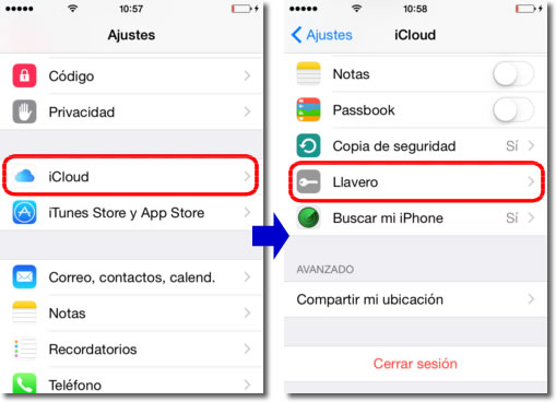 El llavero del iPhone o iPad