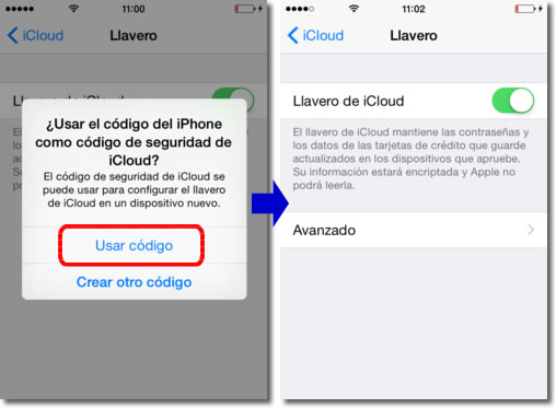 El llavero del iPhone o iPad