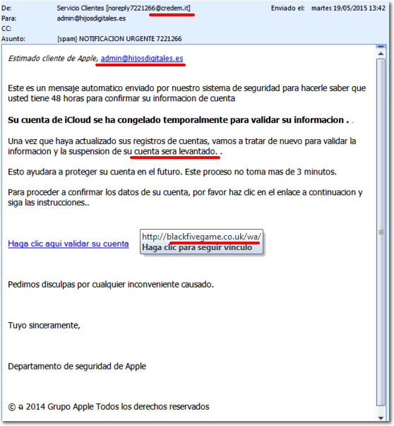 Un phishing para robar las cuentas de usuarios de Apple