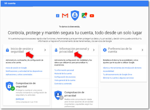 Toda la seguridad y privacidad de Google en un solo sitio