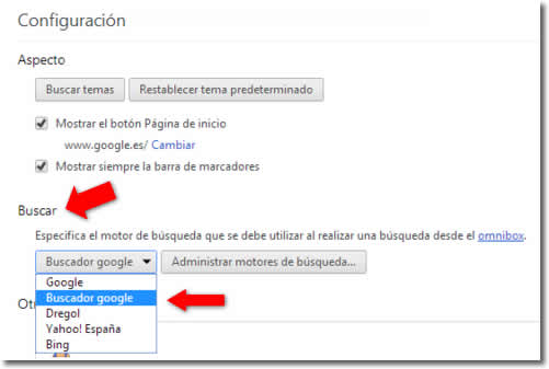 Cómo recuperar el motor de búsqueda Google en mi navegador