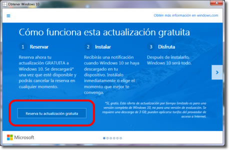 Windows nos propone reservar ya la nueva versión Windows 10