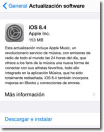 Apple Music se instala si actualizamos a iOS 8.4 