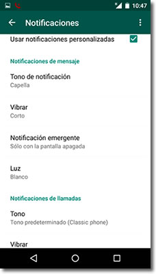 Las notificaciones personalizadas de whatsapp