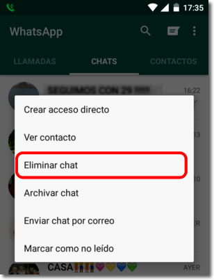 Cuando borramos un chat en whatsapp no desaparecen los archivos que contiene