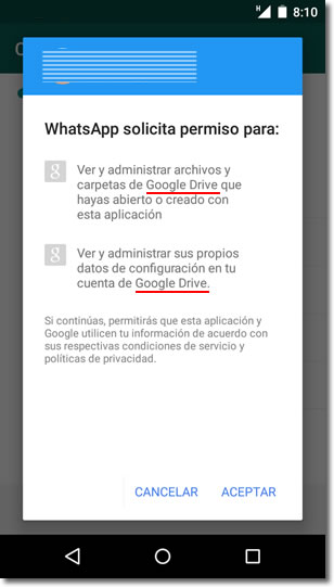 Las copias de seguridad de Whatsapp ahora también en Google Drive