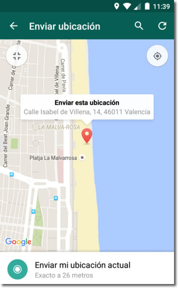 Si quieres que te encuentren, comparte tu ubicación con Whatsapp