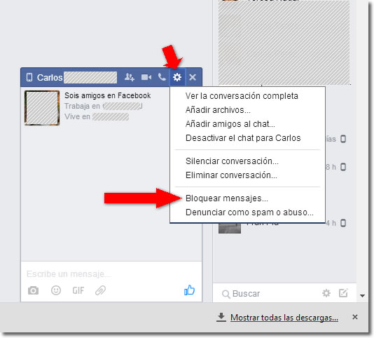 Cómo bloquear los mensajes de un amigo en Facebook o Messenger